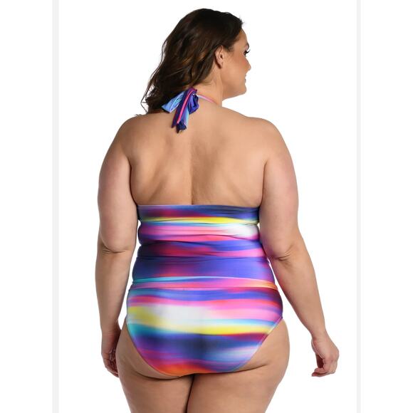 La Blanca Sunset Shores Halter Tankini Top & Bottom Swimsuit Size 20W NWOT - Picture 4 of 9